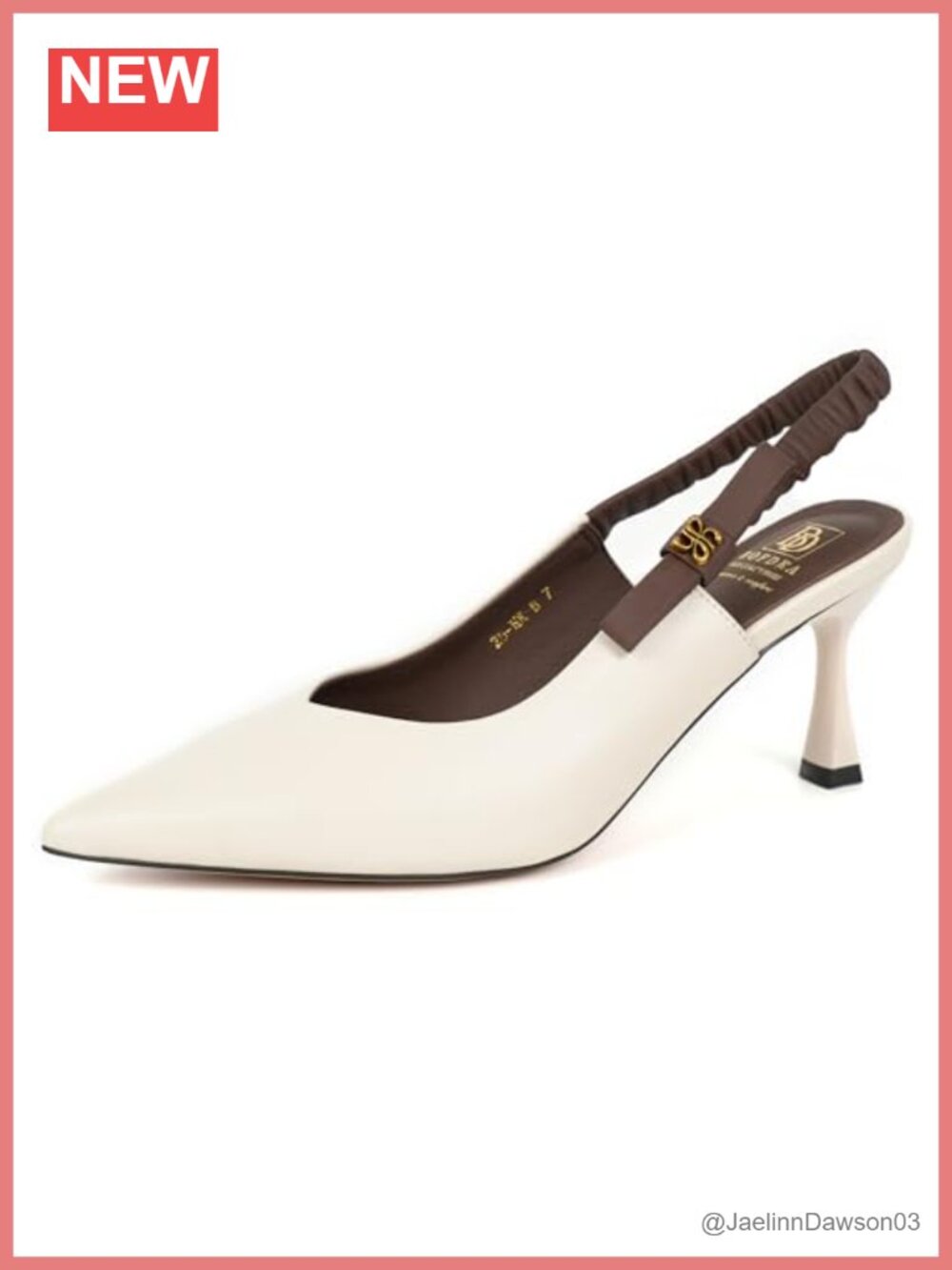 Women's Pointed-Toe Slingback Heels, Genuine Leather Upper & Lining, 2.76"